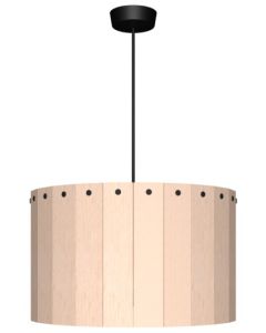 11104 Cambridge 400mm Woodslat shade in light wood with black rivets