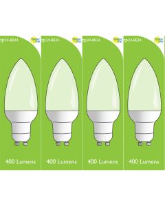 8034 4w L1/ GU10 Frosted LED Candle (4900, 2860 & 2310 Replacement) *4 Pack Bundle*