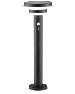 7761 Windermere Solar PIR Lamp Post in Black