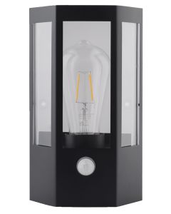 3286 Juba PIR Outdoor Flush Wall Light in Black