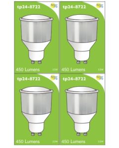 8722 LED 3.5W Opaque Spot L1/GU10 Cap (2886, 2884 & 2318 Replacement) *4 Pack Bundle*