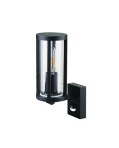 Aden Outdoor Wall Light in Black with PIR Sensor