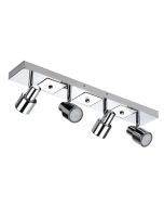 Hayter 4 Spot Bar in Chrome with White Glass Accents
