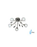 Covent Garden 5 Arm Semi Flush in Chrome with Glass Shades