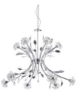 Ruislip Grande 6 + 6 Arm in Chrome with Glass Shades