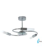 Taipei 3 Arm semi flush pendant in Chrome