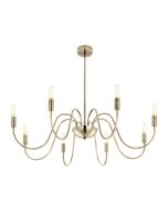 Ambassador 8 Arm Grand Pendant in Antique Brass