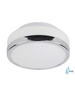 Latimer Round Flush Fitting in White/Chrome