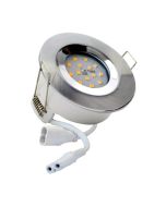 5704 G40 IP65 Satin Silver Fire Rated Plug & Play Downlight 4 Pack