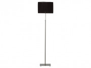 Vilnius Floor Lamp in Satin Silver with Oval Black Shade