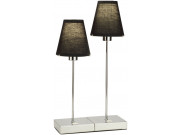Metz Double Table Lamp in Chrome with Black Pop Shades