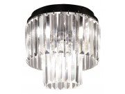 5944 Lincoln Flush Fitting in Black with Crystal Shades
