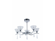 Holloway 5 Arm Pendant with Chrome frame and Glass Shade