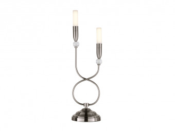 Dorchester Double Table Lamp in Satin Silver