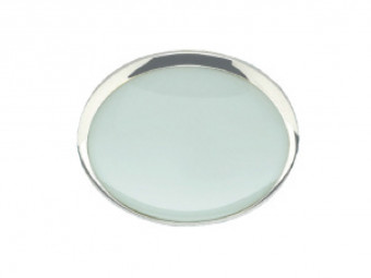Ladbroke Round Flush Fitting in Frosted Glass with Chrome rim
