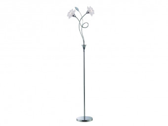 Ruislip Floor Lamp in Chrome with Glass Shades
