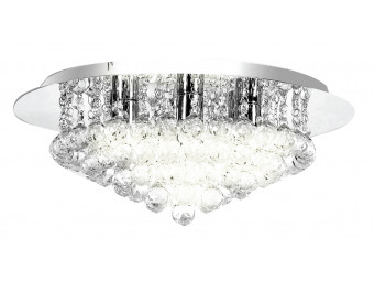 Hyde Park 8 way Round Flush Fitting in Chrome with Glass Crystals