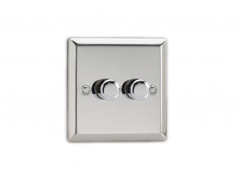 8112 Varilight Double Chrome dimmer switch 2 way 