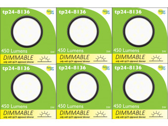 8136 G40 SMD 5W Round Frosted Dimmable 4000K (daylight) *6 Pack Bundle*