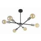 Kennedy 6 way pendant in Black with Clear Filament 4W LED Bulbs