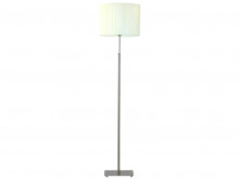 Vilnius Floor Lamp in Satin Silver with Oval White Shade