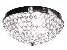 6103 Hendon Dome Flush IP44 in Chrome with Crystal Shade