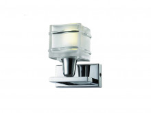 Acton Single Wall Bracket in Chrome with Decorative Glass Shade