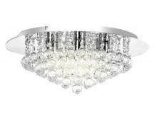 Hyde Park 6 way Round Flush Fitting in Chrome with Glass Crystals