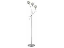 Gloucester 3 Arm Floor Lamp in Chrome with Decorative crystal Shades